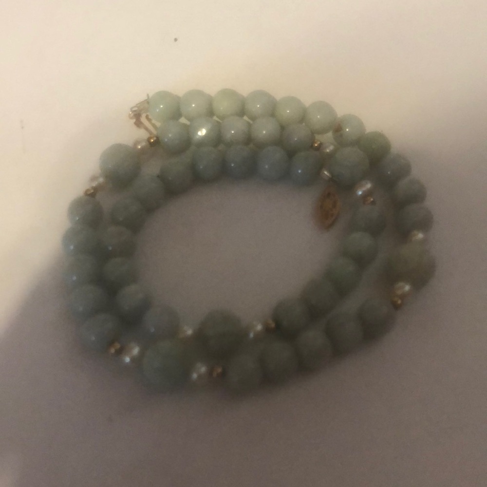 BEAUTIFUL JADE PEARL NECKLACE 14k